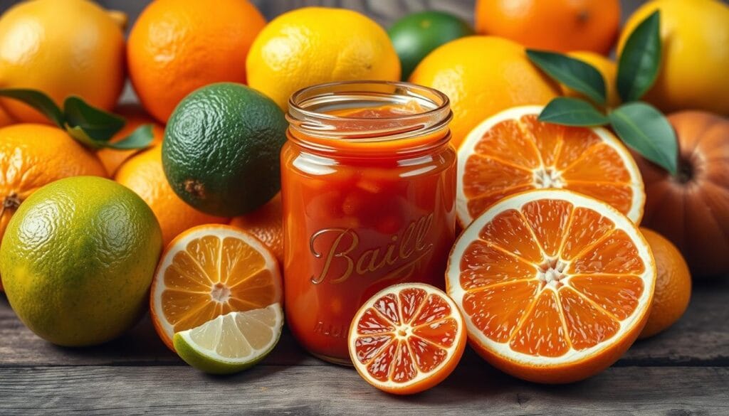 Variety of Citrus Fruits in Marmalade